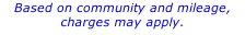 Based on community and mileage, charges may apply.